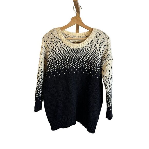 Madewell Sweaters - Madewell Wool Blend Black and White Crewneck Sweater Size S EUC